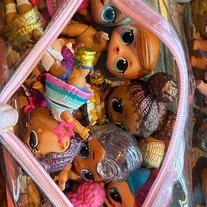Colorful L.O.L Doll Collection in Pink Zippered Bag